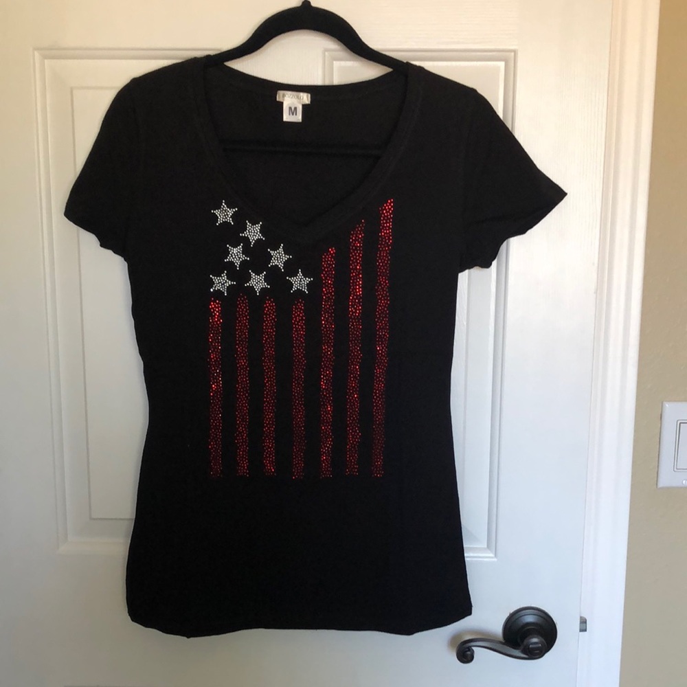 Rhinestone Women’s American Patriotic T shirt